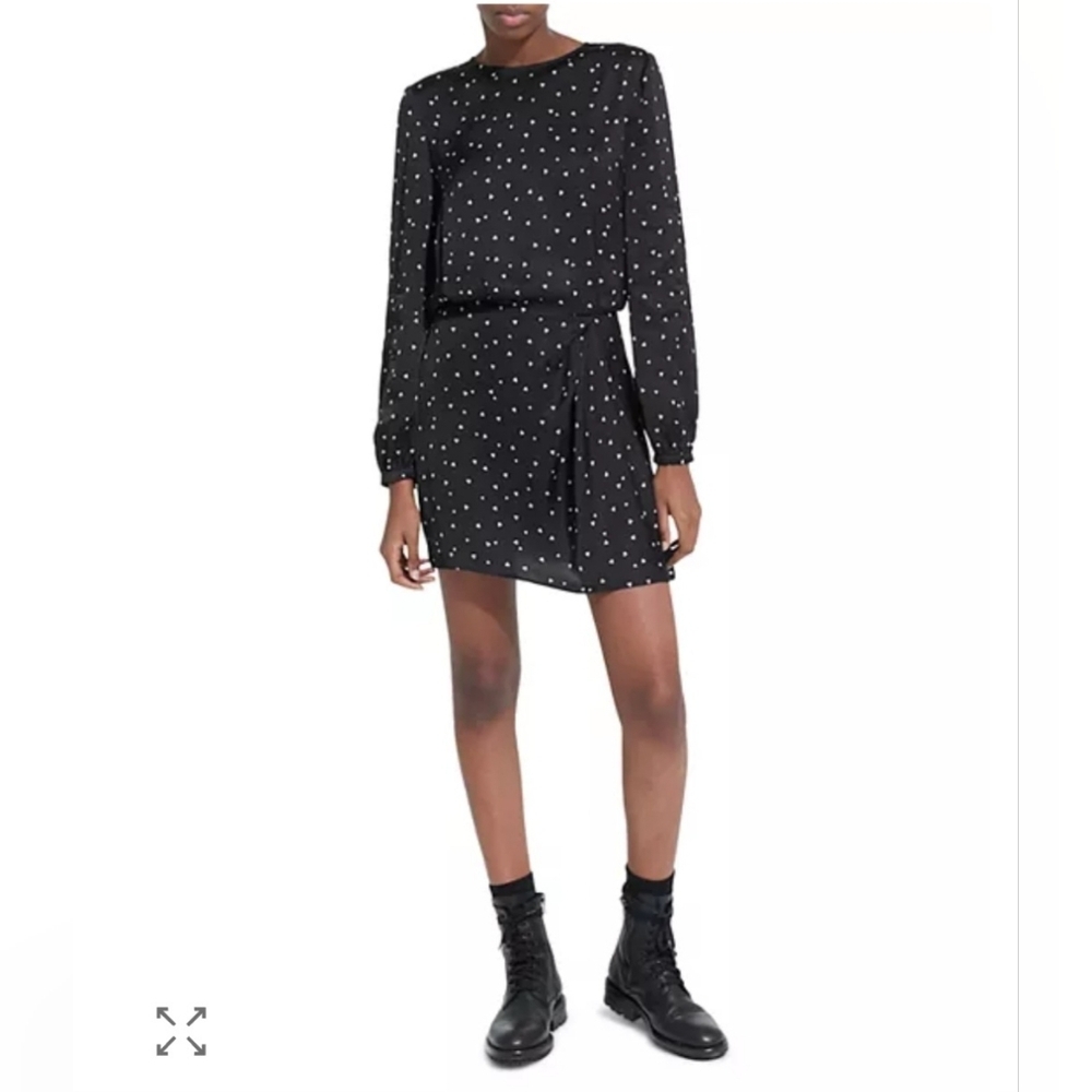 NWT The Kooples Open Back Dress Black Heart Print Size S